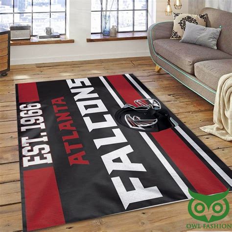 Atlanta Falcons 1966 NFL Team Logo Dark Red and Black New Rug Rectangle ...