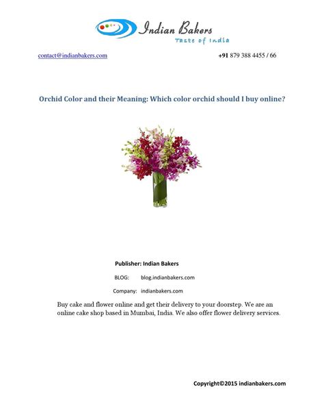 Orchid Color and Their Meaning Which Color Orchid Should I Buy Online by Indian Bakers - Issuu