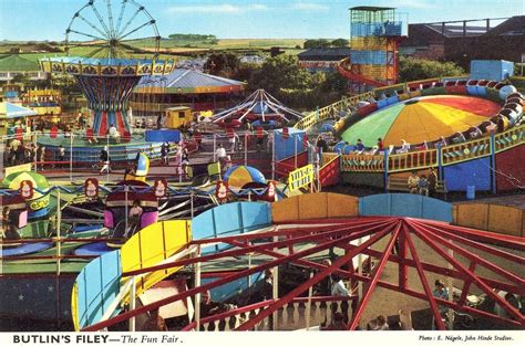 https://flic.kr/p/5DTJUL | Butlins Filey - The Fun Fair (postcard, late ...