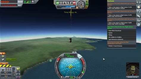 KSP | Haul Mk16 Parachute into flight above Kerbin - YouTube