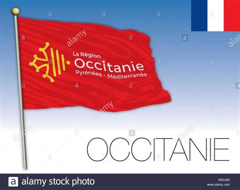 Occitanie regional flag, France, vector illustrationStock Vector | Flag signs, Vector ...