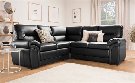 Bromley Black Leather Corner Sofa | Furniture Choice