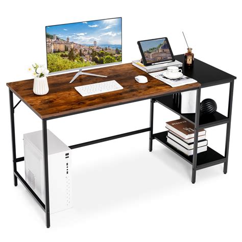 Giantex Large Computer Desk, PC Laptop Desk w/Storage Shelves ...