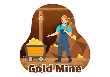 Premium Vector | Gold Mine Illustration with Mining Industry Activity for Treasure and Gem in ...