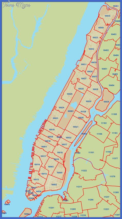 New York zip code map - ToursMaps.com