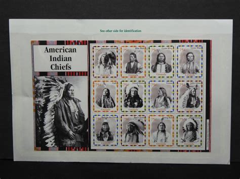 Bid Now: Great American Indian Chiefs Granada 75 Cent Stamps. 12 Total ...