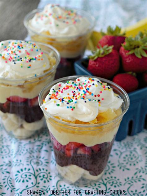 Banana Split Pudding Cups