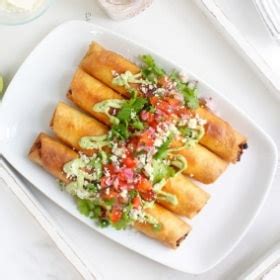 Ground Beef Flautas with Cilantro Avocado Sauce | Midwest Foodie