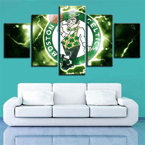 5 Panel Boston Celtics Wall Art Cheap For Living Room Wall Decor – 4 ...