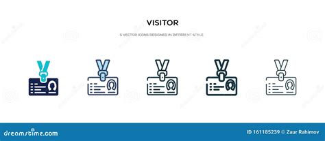 Visitor Icon in Different Style Vector Illustration. Two Colored and Black Visitor Vector Icons ...