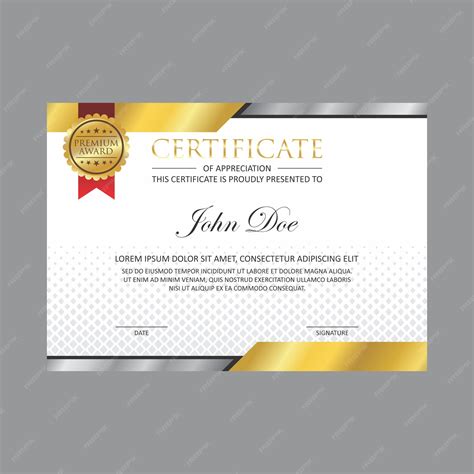 Premium Vector | Gold certificate design template with gold badge