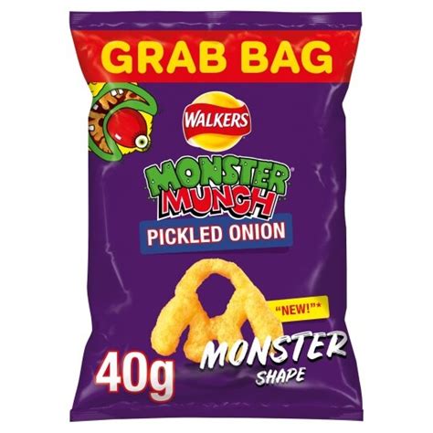 Walkers Monster Munch Mega Pickled Onion Snack40g - Tesco Groceries