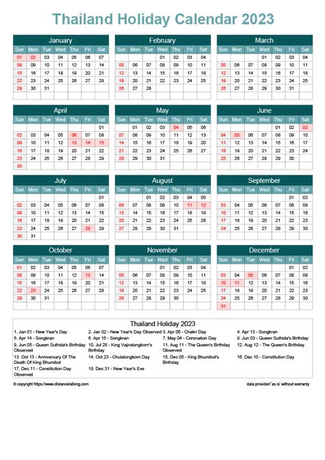 Download Free Printable 2023 Monthly Calendar With Thailand Holidays ...