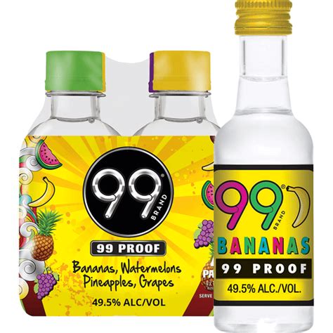 99 Brand Liqueur Variety Pack, 100 mL Bottles, 4 Count, 99 Proof | Beer ...