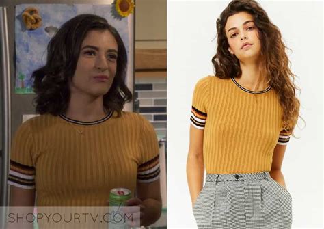 Fuller House: Season 4 Episode 11 Ramona's Yellow Ribbed Sweater | Shop Your TV