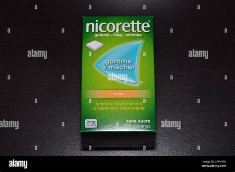 Nicorette nicotine chewing gum Stock Photo - Alamy