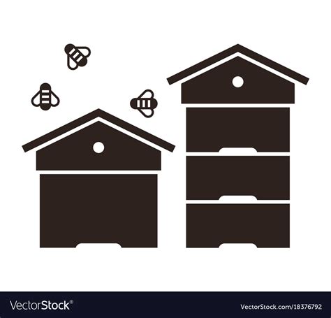 Beehives and bees Royalty Free Vector Image - VectorStock