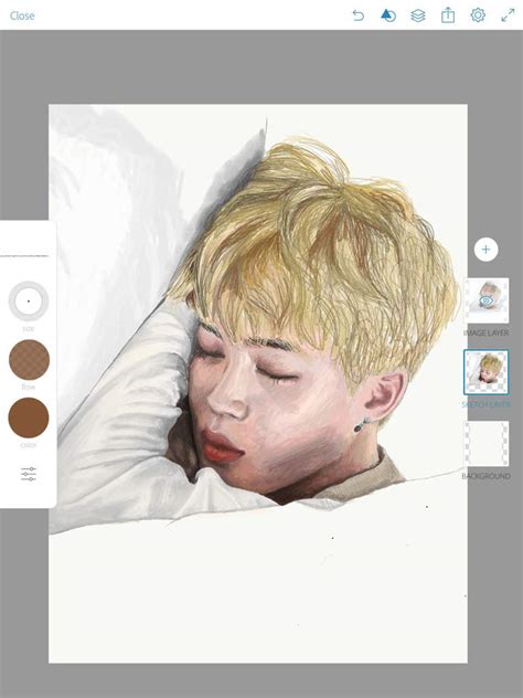 BTS Doodle/Fan Art #21 - Sleepy Jimin 💕💤 (digital Fanart) | ARMY's Amino