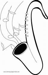 Coloring Pages Saxophone sketch template
