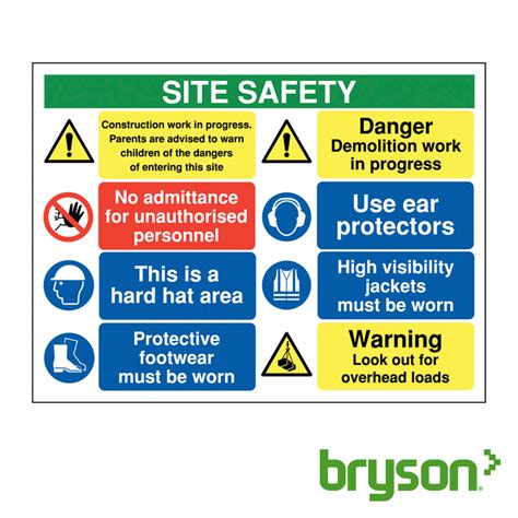 Construction Work in Progress | Site Safety Boards | Safety Signs | Site Set-Up & Safety | Bryson