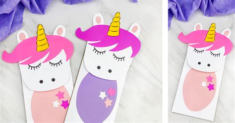 Unicorn Paper Bag Puppet Craft For Kids [Free Template]