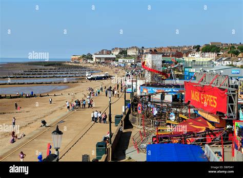 Hunstanton, Norfolk, Funfair, Beach, Town, Fairground, England UK Stock ...