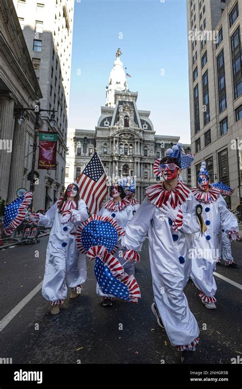 Philadelphia's Mummers comics Barrels Brigade strut in the 2023 parade on Sunday Jan. 1, 2023 in ...