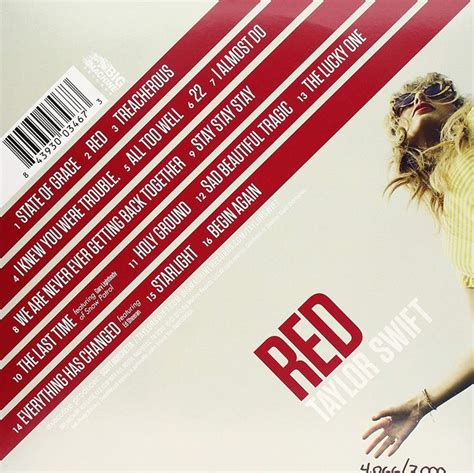 RED Tracklist | Taylor swift posters, Everything has change, Getting ...