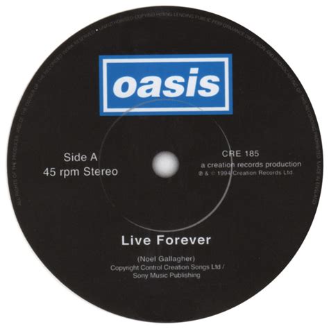 Oasis - Live Forever (label)