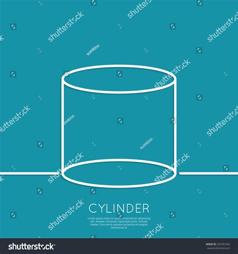 Geometric Shapes, 3d Cylinder. Outline. Minimal. Stock Vector Illustration 255781036 : Shutterstock