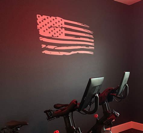 American Flag Wall Decal, Large American Flag Distressed Style Decal, Flag for Gym, Flag for ...