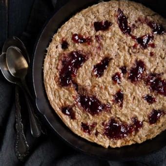 Peanut Butter and Jelly Oatmeal Bake | Ambitious Kitchen