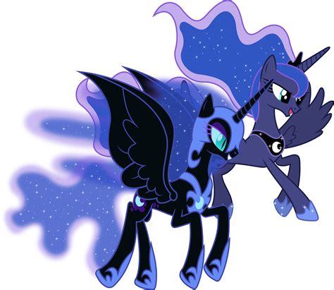 Nightmare Moon and Princess Luna Flying Together by 90Sigma on DeviantArt