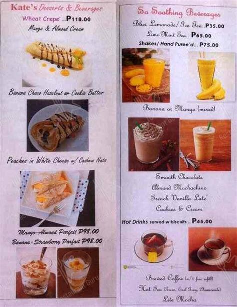 Menu at Elle Sain cafe, Quezon City