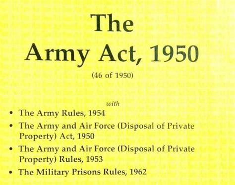 Army Act, 1950 | LAWRELS