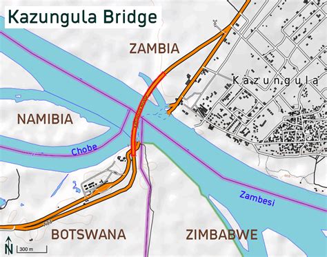 Kazungula, the almost quadripoint between 4 countries : MapPorn