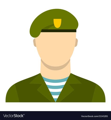 Army soldier icon flat style Royalty Free Vector Image