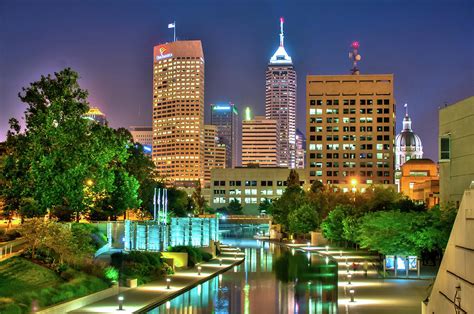 Indianapolis Skyline Downtown Cityscape Photograph by Gregory Ballos - Pixels