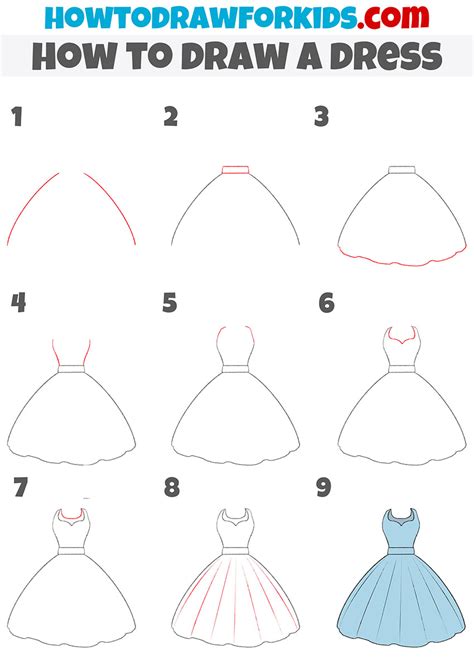 How To Draw A Dress Easy Drawing Tutorial For Kids | eduaspirant.com