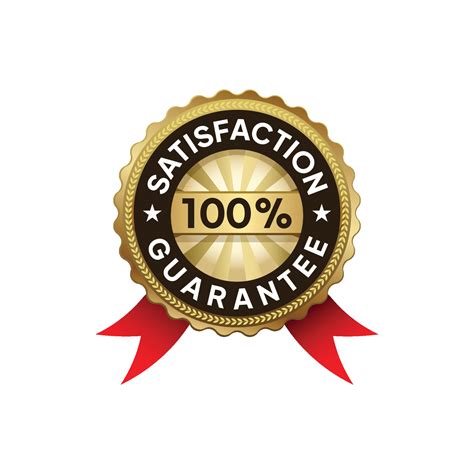 Label Customer Satisfaction Guarantee Certification Badge in Gold and Silver. Symbol of ...