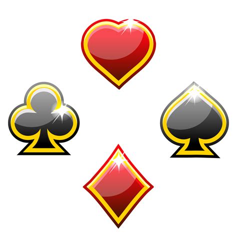 Set of playing card suits isolated on transparent background, Heart ...