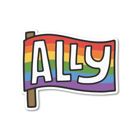 LGBTQ Ally Flag 3" Sticker | Madam Clutterbucket's Neurodiverse Universe