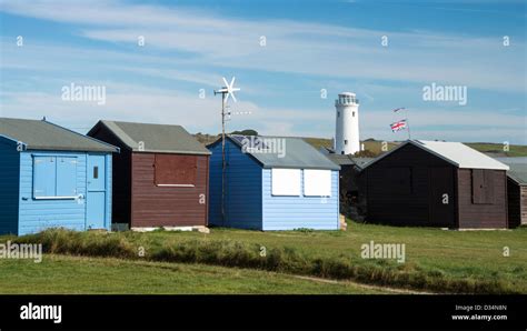 Beach Huts at Portland Bill, Dorset, UK Stock Photo - Alamy