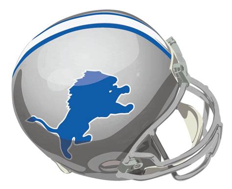 Detroit Lions Helmet Logo (1970) - Silver helmet with blue and white ...