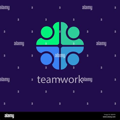Flat teamwork and human solidarity idea logotype. Unique color transitions. people logo template ...