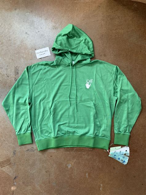 Off-White Off-White Hand Logo Hoodie Green XL | Grailed