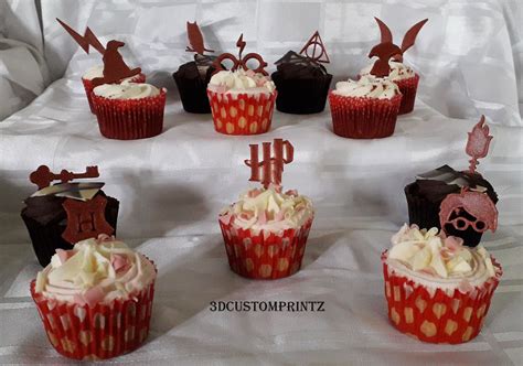 3D Printed Harry Potter Inspired Cupcake Toppers X12 - Etsy UK ...