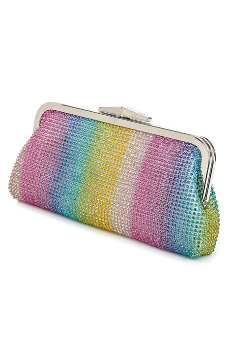 MULTI Rhinestone Rainbow Clutch Bag - Clutches