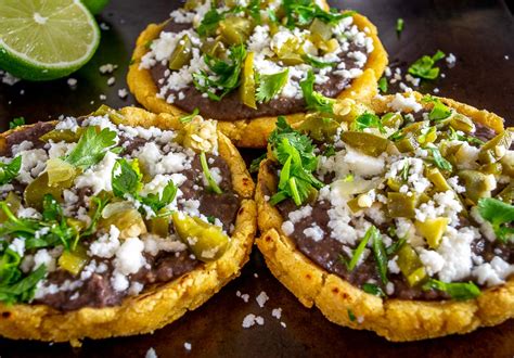 Sopes With Refried Beans and Cheese | Mexican Please