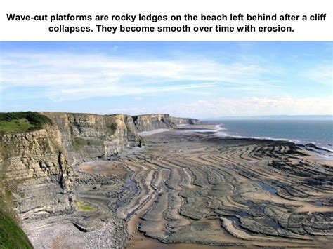 Cliffs and wave cut platforms